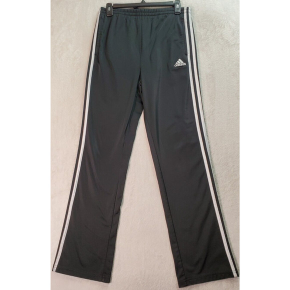 adidas Sweatpants Youth XL Black 100% Polyester Elastic Waist Drawstring‎ Logo - Picture 1 of 8